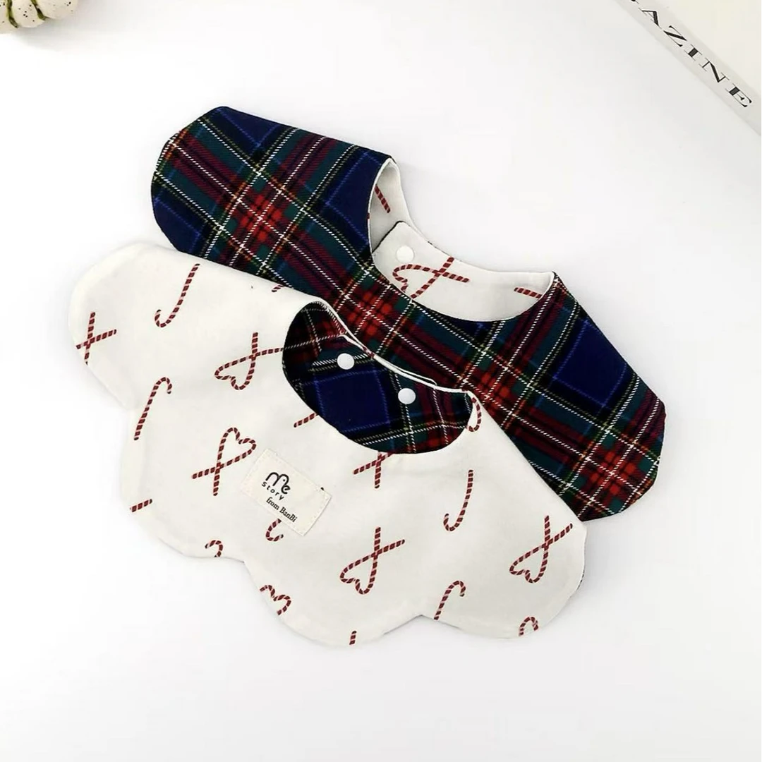 故事我 高定 侧标· 婴儿防水围嘴花瓣纯棉吸水防吐360度口水巾a类