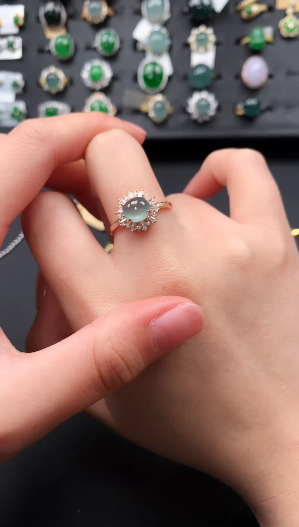 【闪购商品】翡翠戒指银S925镶嵌51241