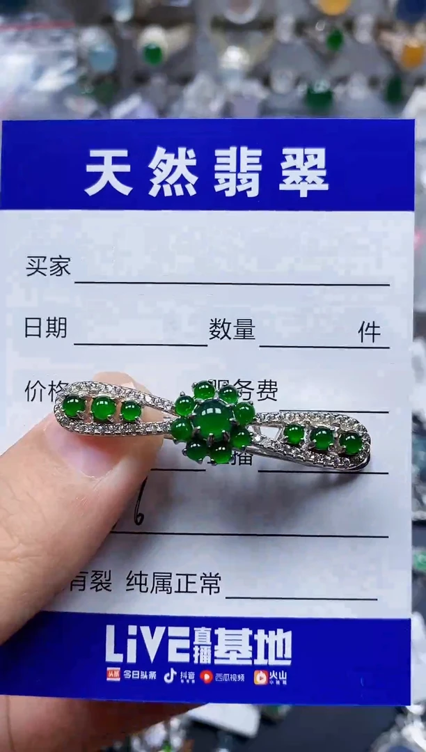 颈饰银S925镶嵌翡翠235