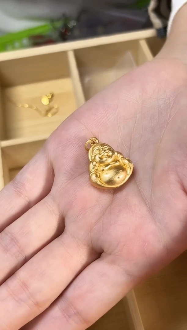 无吊坠925银金色佛公041
