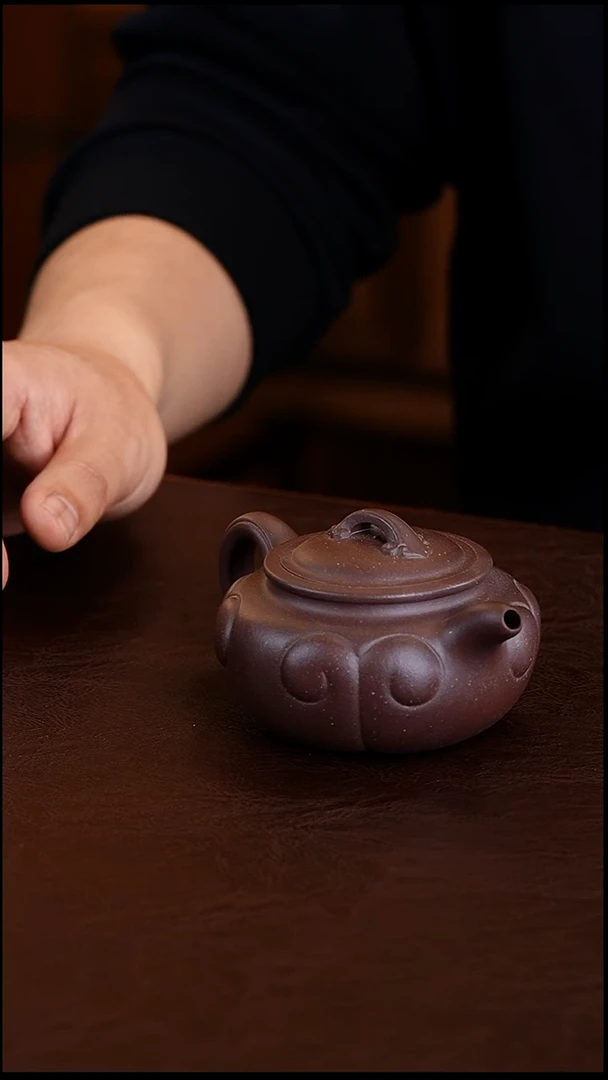 茶壶紫砂黄龙源紫泥卡盖仿古如意