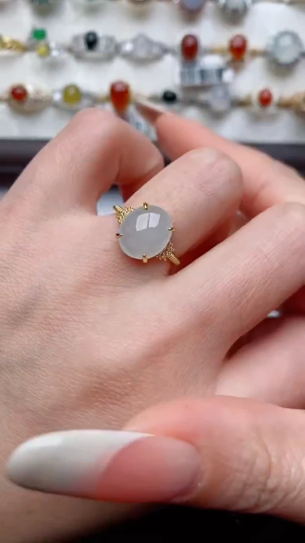 银S925镶嵌戒指翡翠...