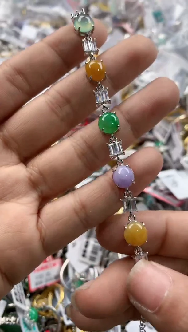 银S925镶嵌戒指翡翠4444----5