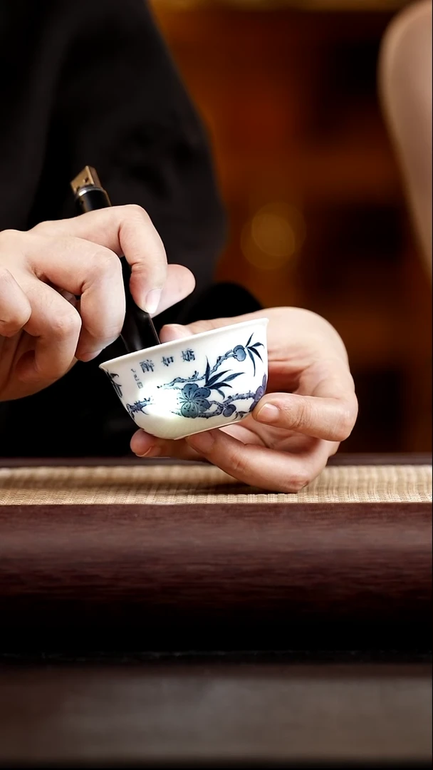 杯子雨后  湛蓝系列 人间四月桃花杯