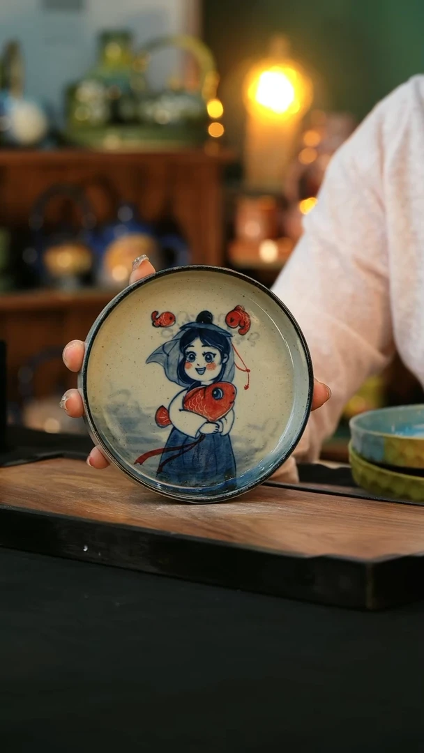 杯手绘心瓷陶瓷浮力