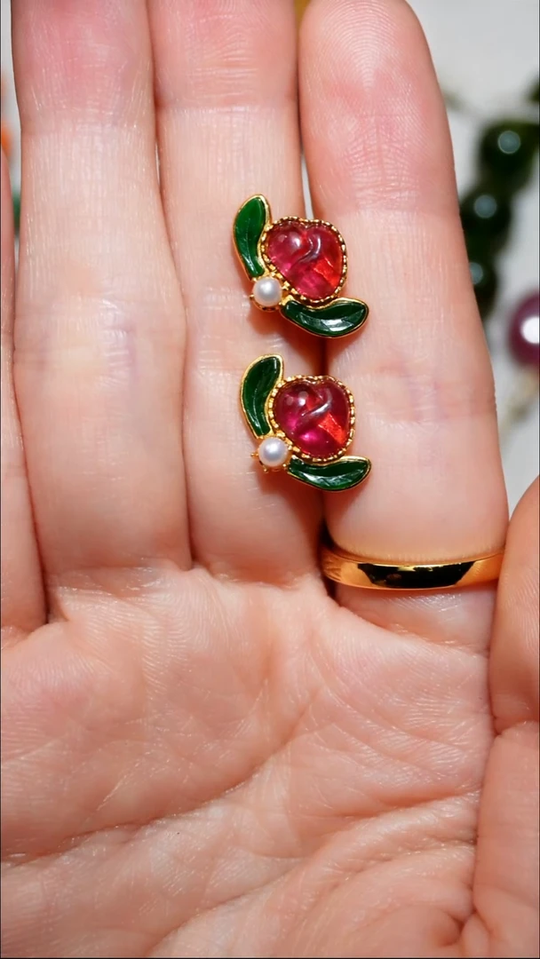 合金耳饰碧玺f**g耳坠耳坠