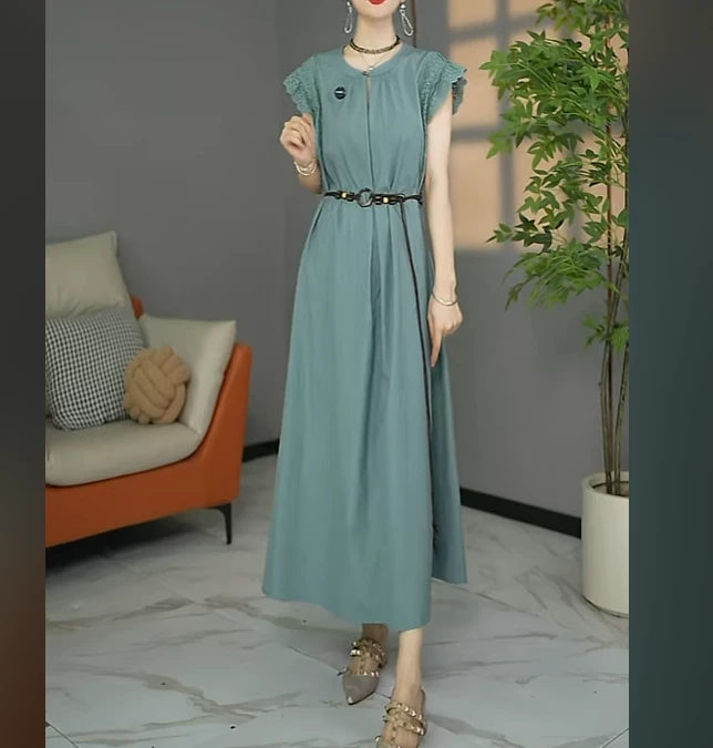 连衣裙2025新款女夏季爆款气质减龄优雅显瘦轻奢定制冰竹新款