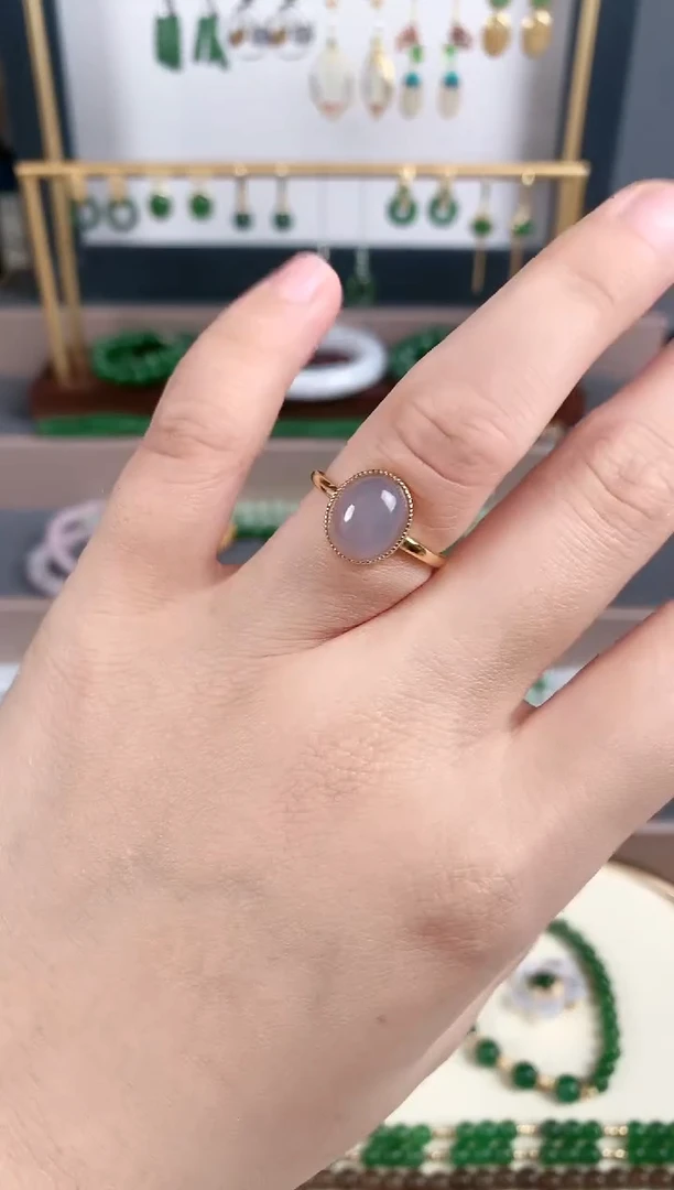 银S925镶嵌戒指和田玉1