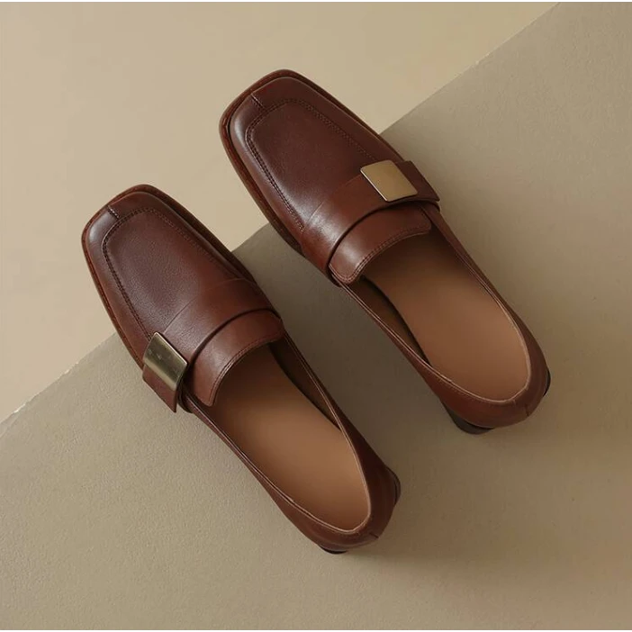 陈老板牛皮5公分/春秋季新款气质百搭时尚通勤低跟单鞋1579