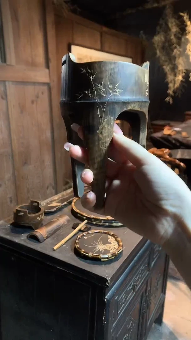 石竹老料 三足香炉.....