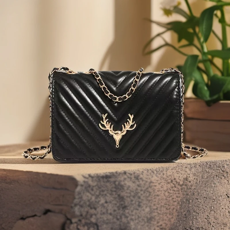 2025路易彼岸链条单肩斜跨包高级质感9081黑色