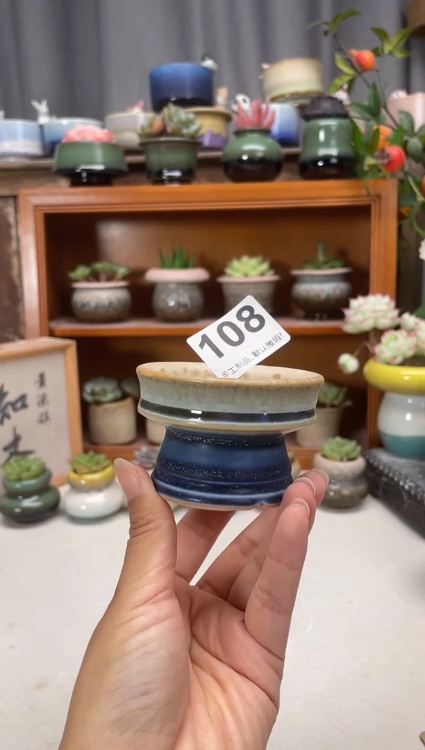 瓷片108知木小芳花盆
