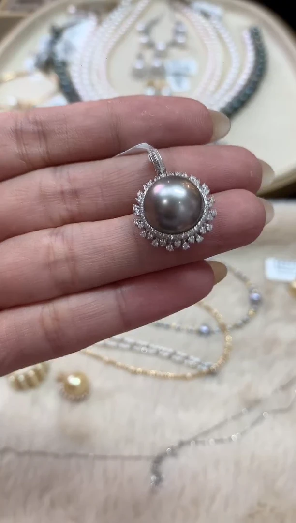 18K金镶嵌吊坠（不含链）海水珍珠A71|6980