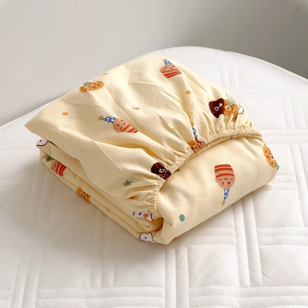 【京かわ会社】磨毛双层纱床笠组合 笑脸