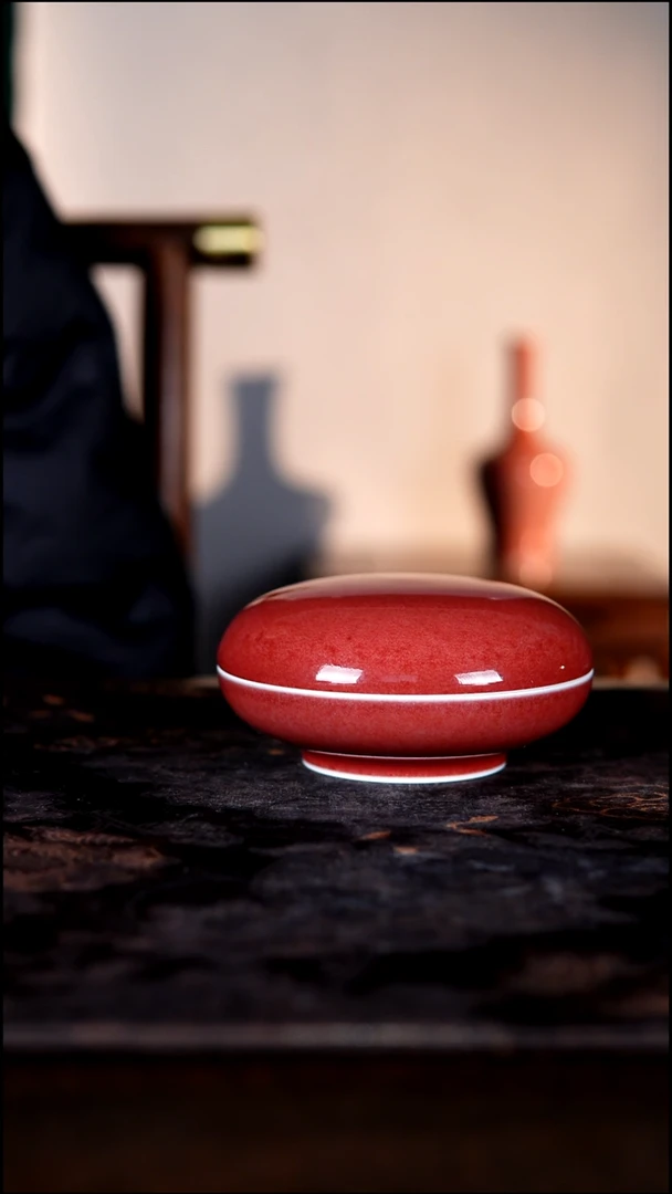 瓶白泥豇豆红陶瓷