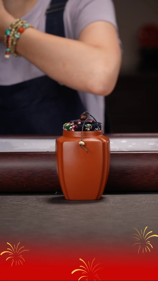 茶壶紫砂红泥茶叶罐