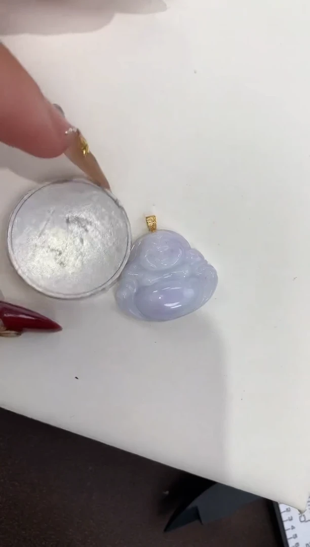 颈饰18K金镶嵌翡翠天然缅甸a货翡翠