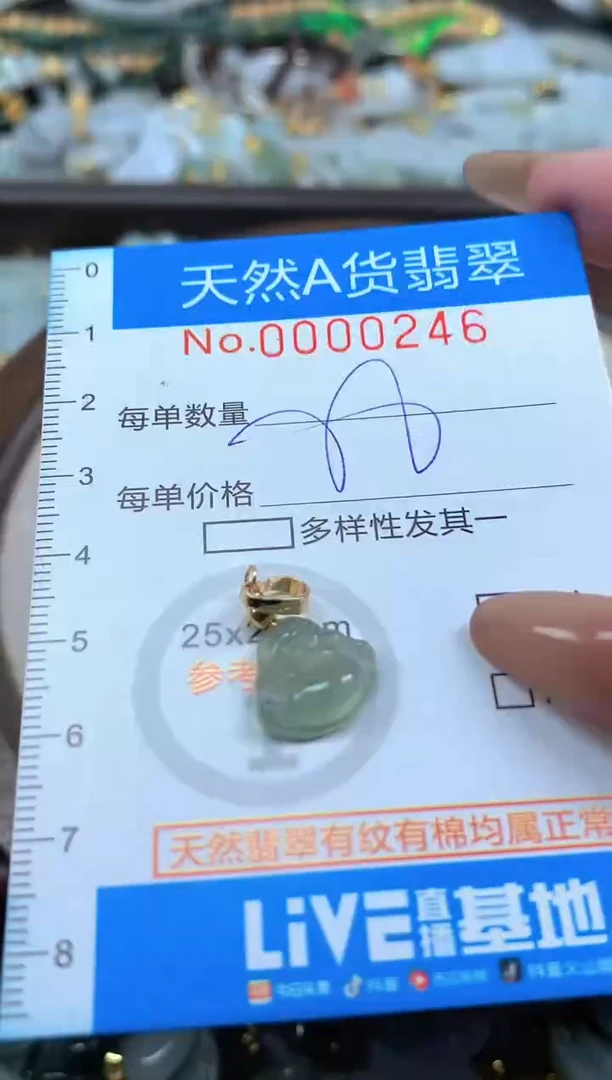 颈饰未镶嵌翡翠净货挂件-0246