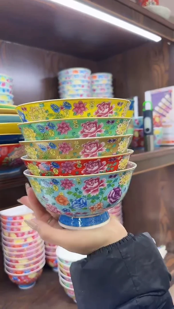 【闪购商品】瓷片6英寸面碗5个 景德镇陶瓷【秦坊