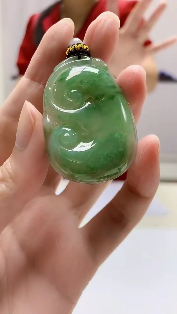 定制翡翠未镶嵌4902zm-毛货挂件如意132