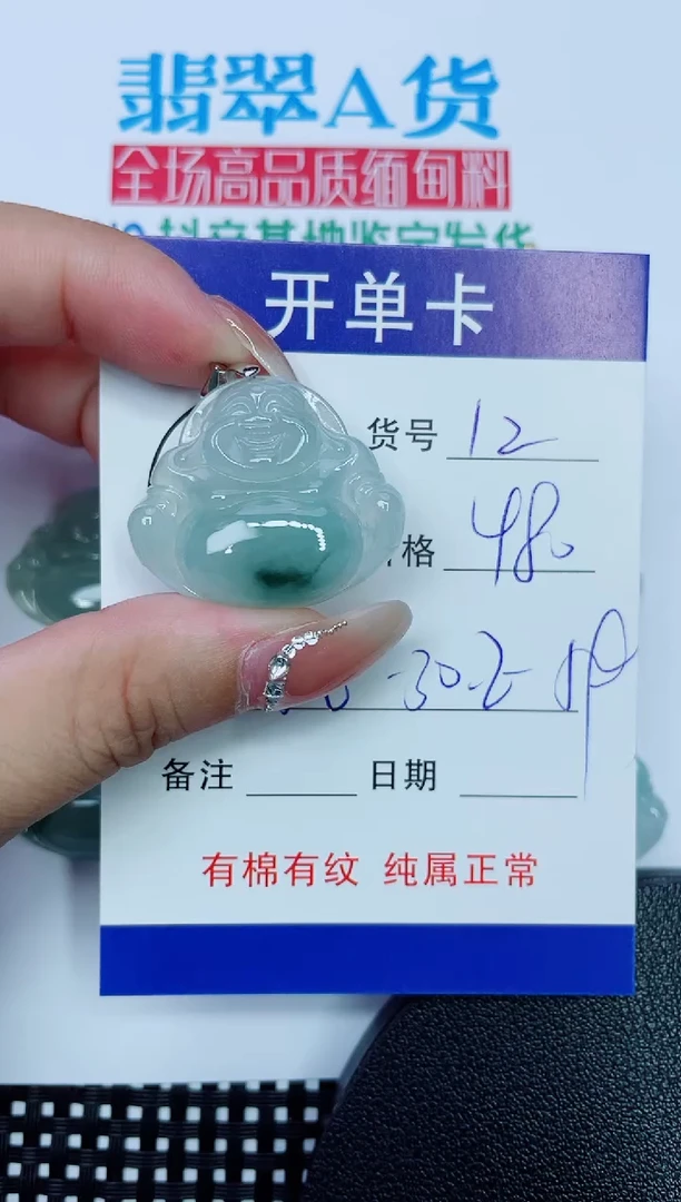 吊坠(赠链)银S925镶嵌翡翠12