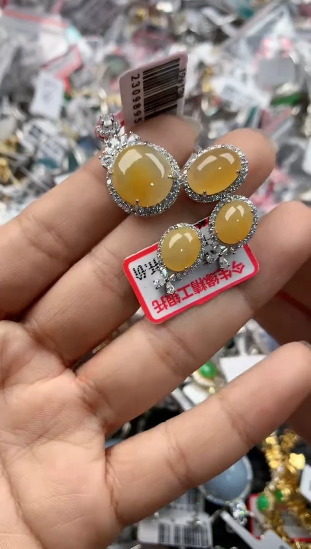 银S925镶嵌戒指翡翠666---9