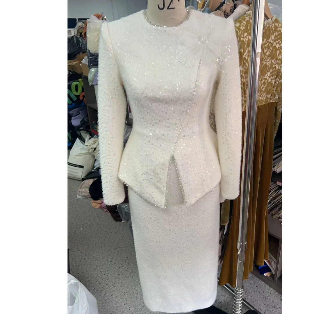 【十七定制】重工·时尚长裙轻奢收腰显瘦气质裙子22014