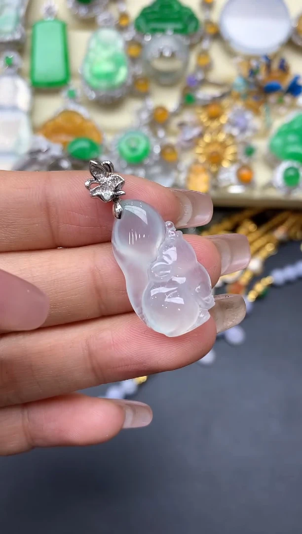 颈饰18K金镶嵌翡翠255-中国好珍宝1