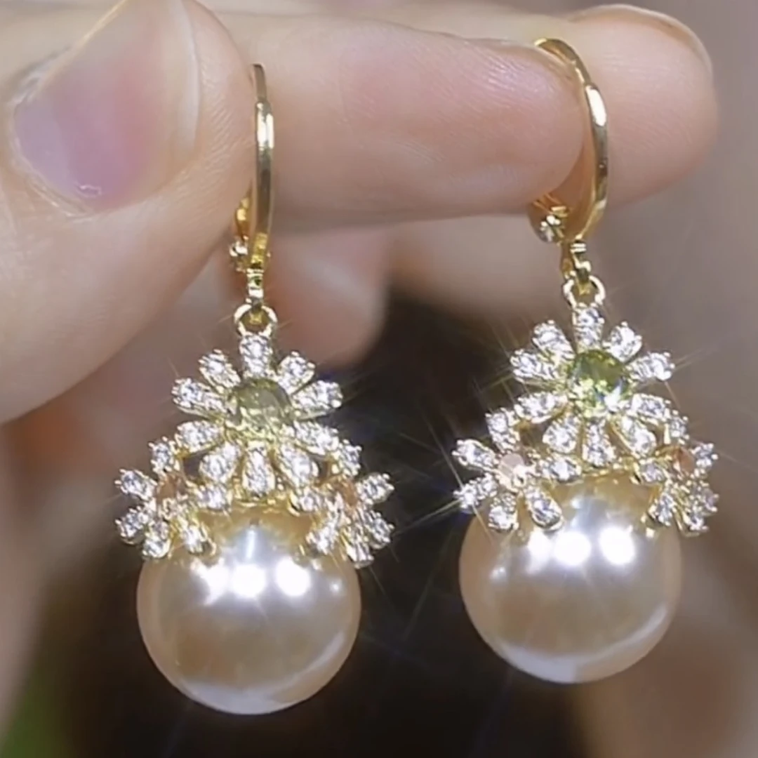 锌合金仿珍珠耳饰 轻奢小香风气质耳扣式耳环珠珠百搭夏季新品