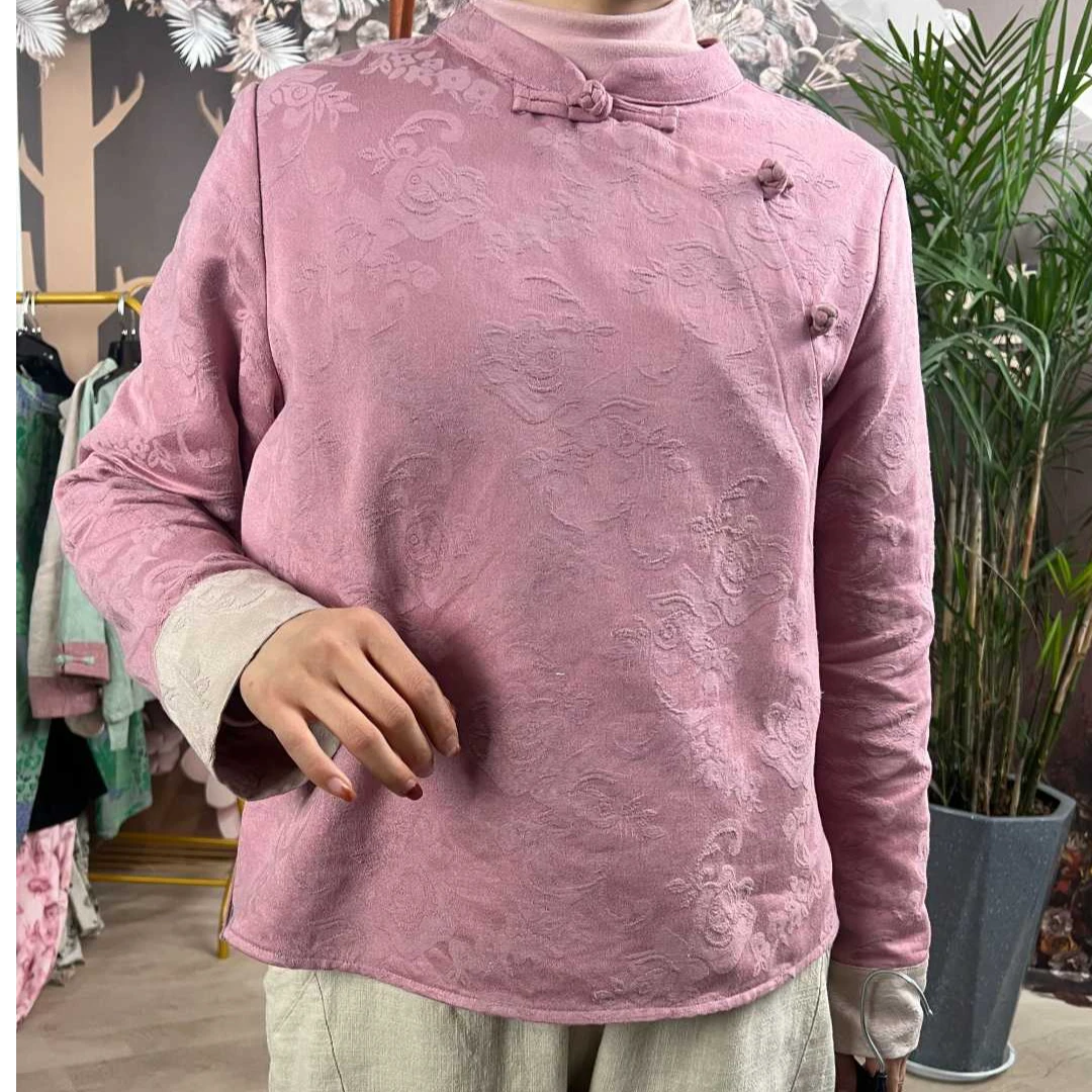 新品斜襟上衣新中式复古