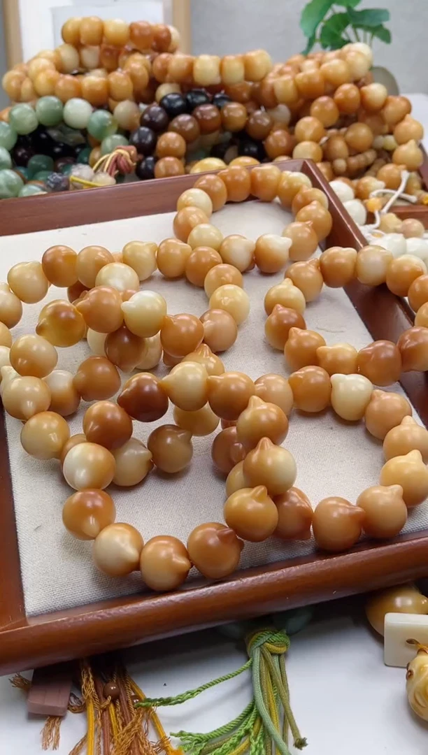 菩提根/象牙果手串q03干磨猫猫头23瑕疵不补随机