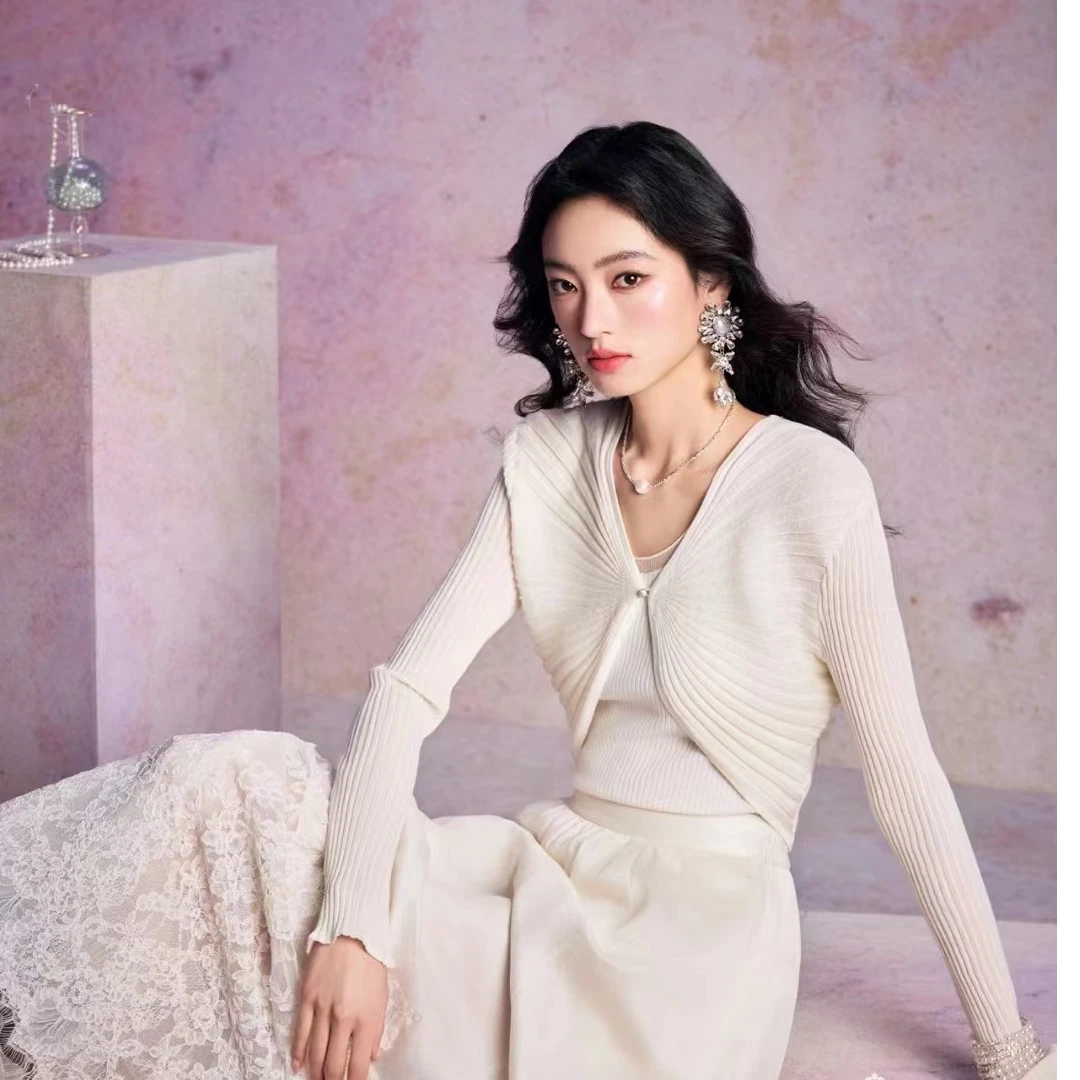 设计师款 气质高腰 蝴蝶针织开衫 时尚 优雅