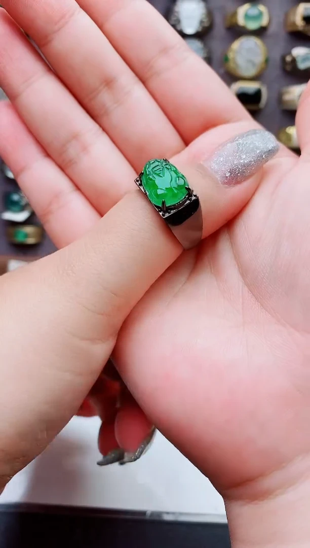 未镶嵌戒指翡翠天然翡翠男戒