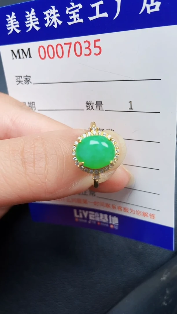 翡翠银S925镶嵌颈饰7035