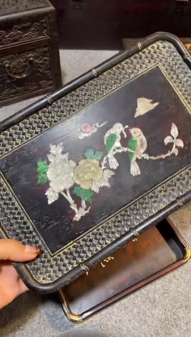 香榧木紫檀拆件雕刻板以直播间实物为准微瑕老物件