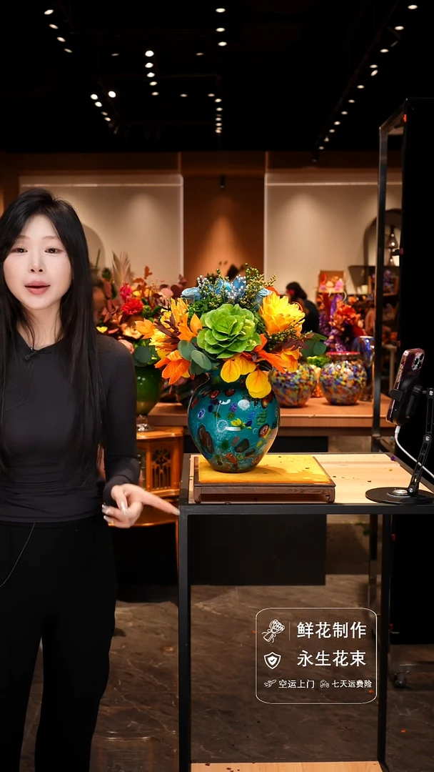 手工艺品琉璃手工花器花束空运包邮送货上门-以图片为准