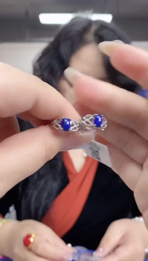【闪购商品】青金石戒指银S925镶嵌多样性发其一颜色微差