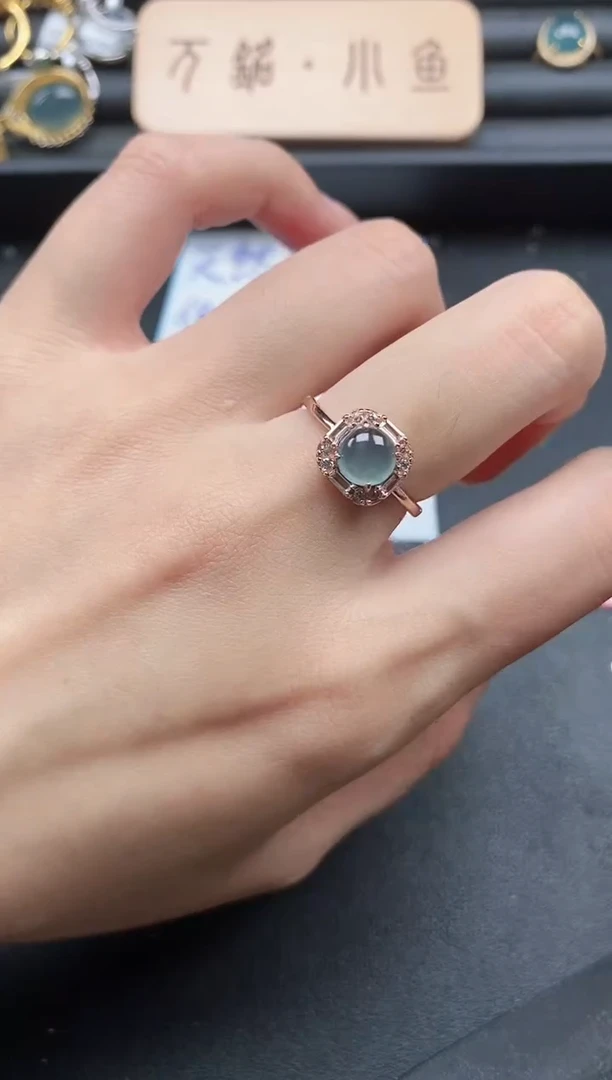 翡翠戒指银S925镶嵌5151-1