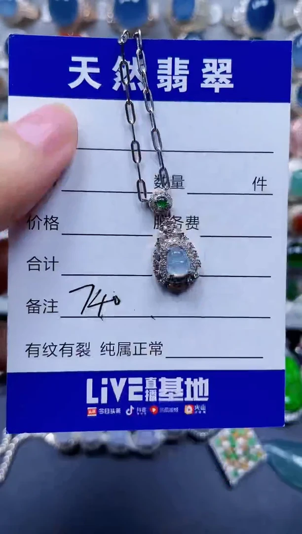 颈饰银S925镶嵌翡翠740