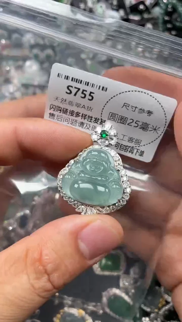 翡翠未镶嵌颈饰S755吊坠