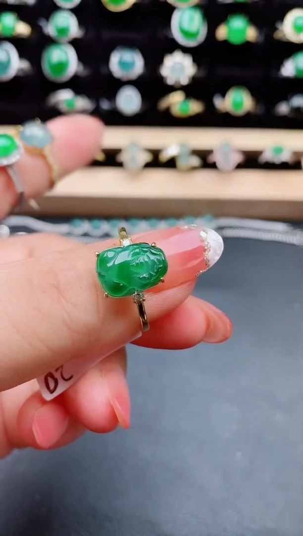 【闪购商品】翡翠戒指银S925镶嵌50800