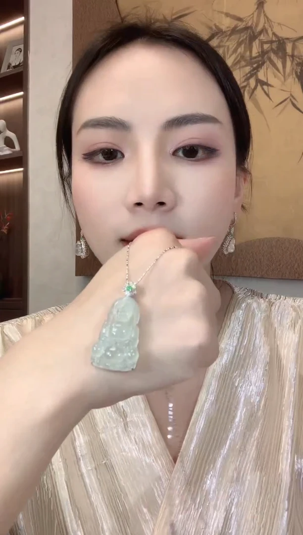 翡翠18K金镶嵌吊坠(不含链)C8
