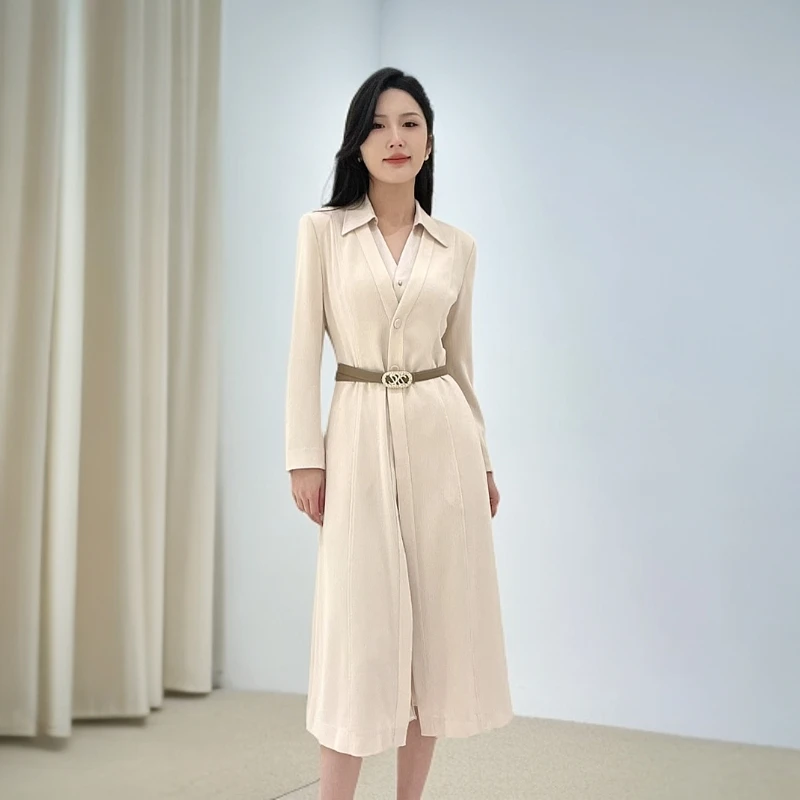 ELLASSAY歌力思春夏新款三醋酸气质干练连衣裙女EWF351Y01400