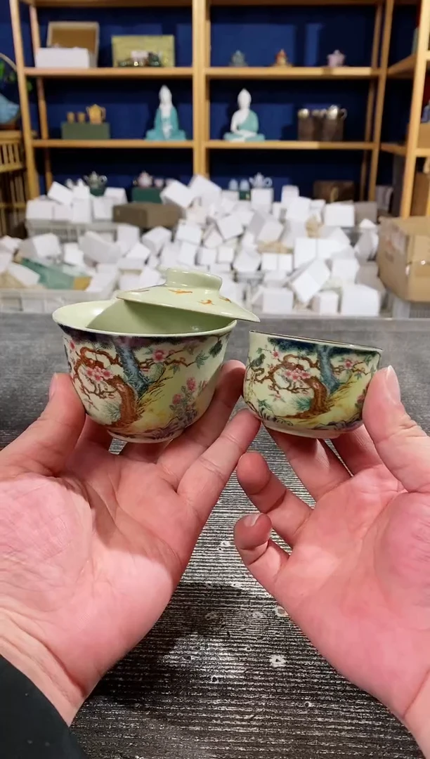 【闪购商品】其他汝窑喜上眉梢悬停二才盖碗+1杯