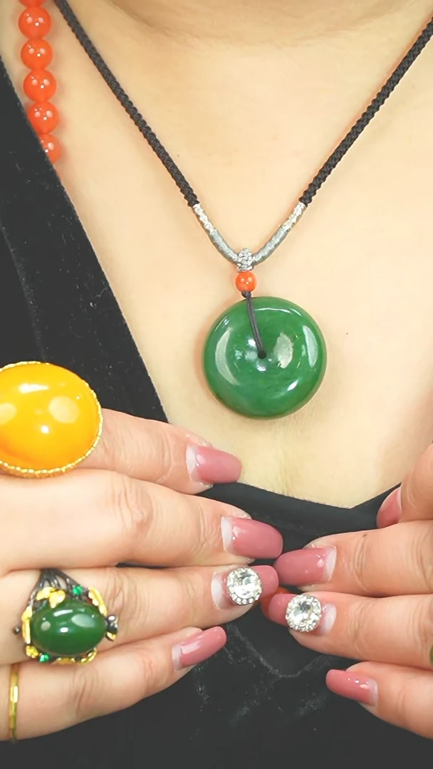 【闪购商品】和田玉（碧玉）平安扣未镶嵌多样性发一