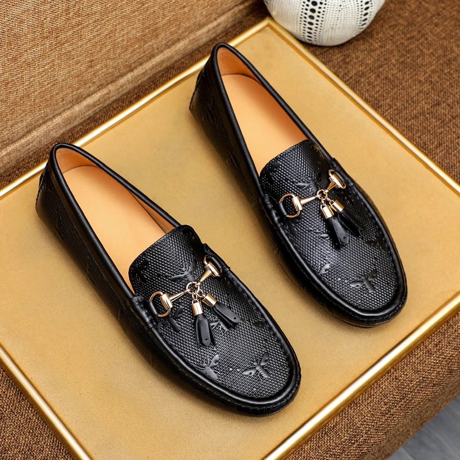 干净痞帅男鞋时尚休闲百搭真皮豆豆鞋2025新款轻奢透气软底驾车鞋