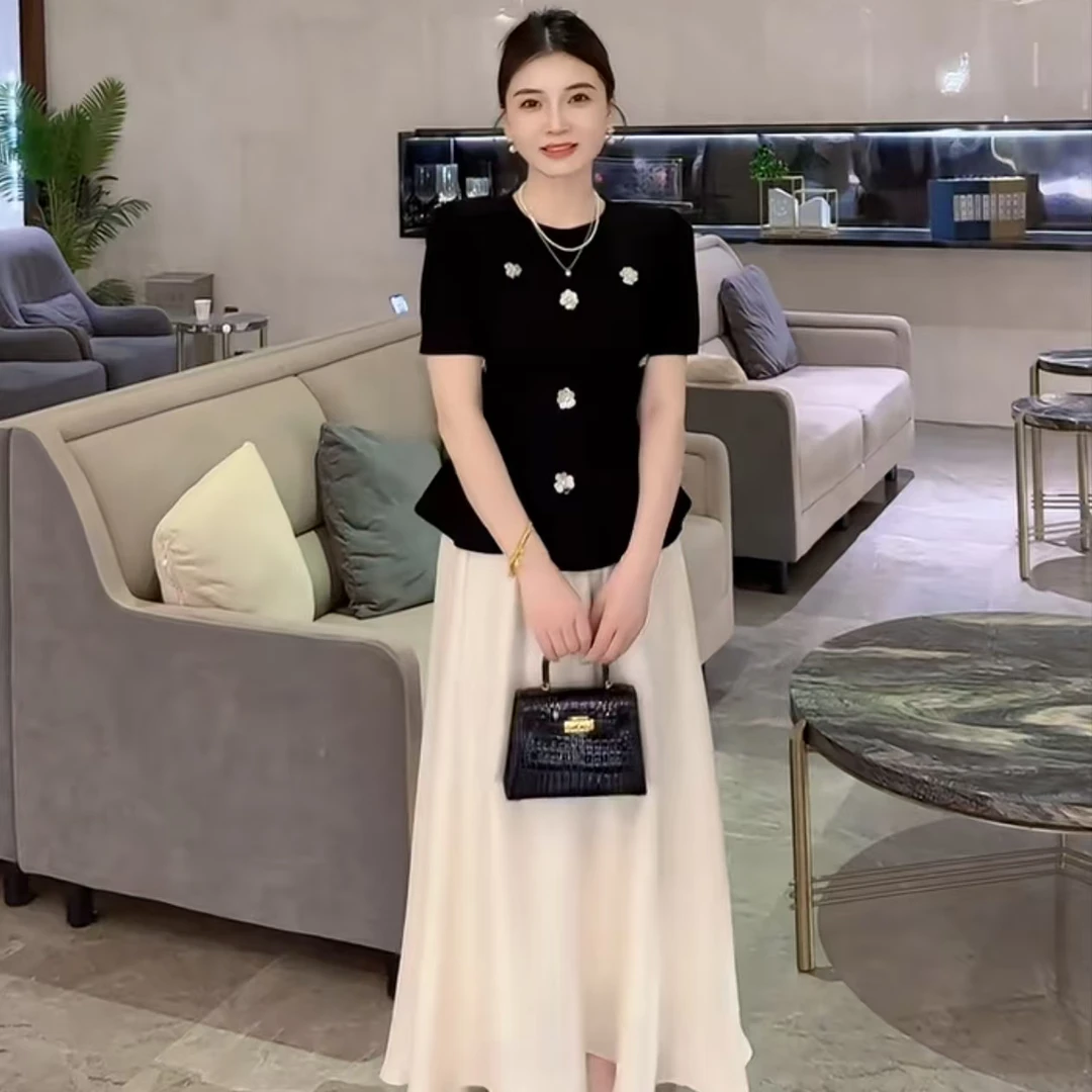 《菲妈严选》1101法式花朵两件套半身裙