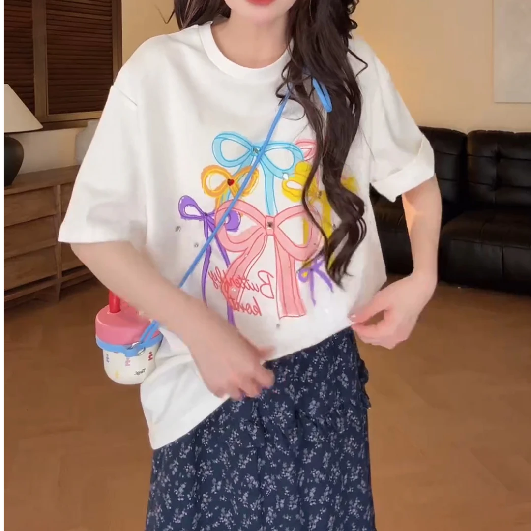 2025早春季新款蝴蝶结甜酷圆领上衣LK2501409