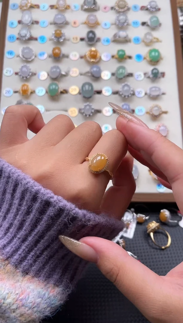 【闪购商品】翡翠戒指银S925镶嵌天然A货翡翠戒指