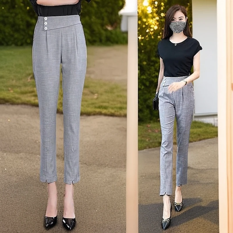 小个子薄款哈伦西装烟管裤洋气衣服女穿搭小众女装洋气休闲装